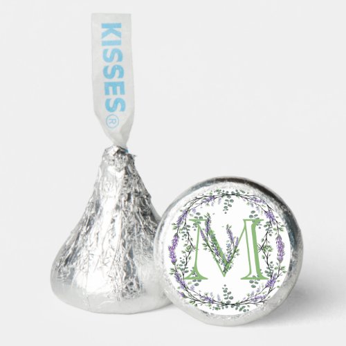 Monogram M Lavender Eucalyptus Watercolor Painting Hersheys Kisses