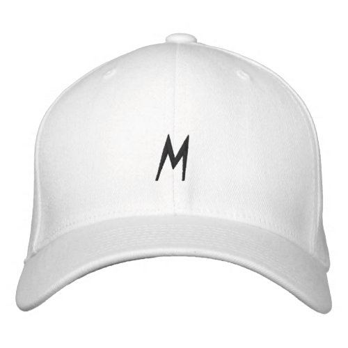 Monogram M Letter or Character Initials Embroidered Baseball Cap
