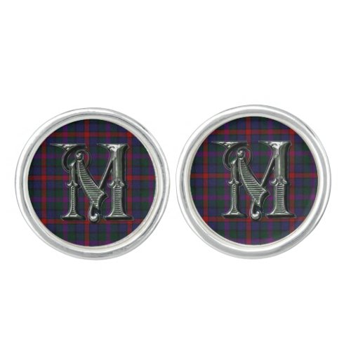 Monogram M MacCaughan Plaid Cuff Links