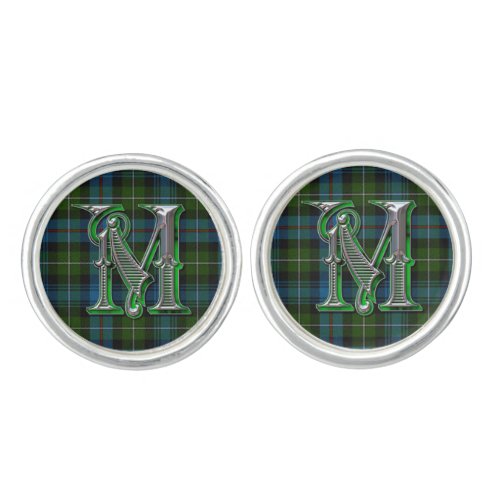 Monogram M MacKenzie Plaid Cuff Links