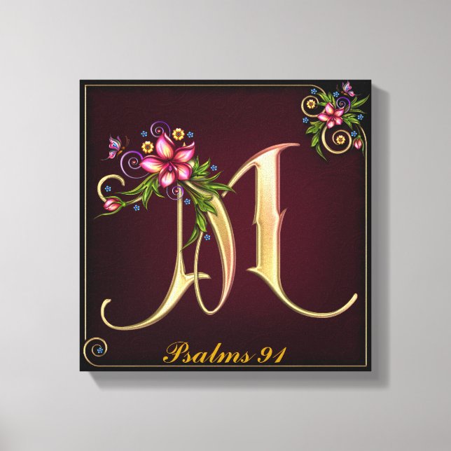 Monogram M Premium Wrapped Canvas (Gloss) Print (Front)