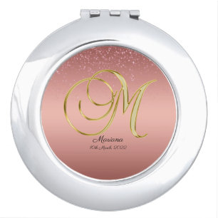 Monogram M Rose Gold Compact Mirror