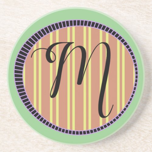 Monogram M Sandstone Coaster