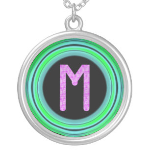 Monogram "M" Silver Plated Necklace