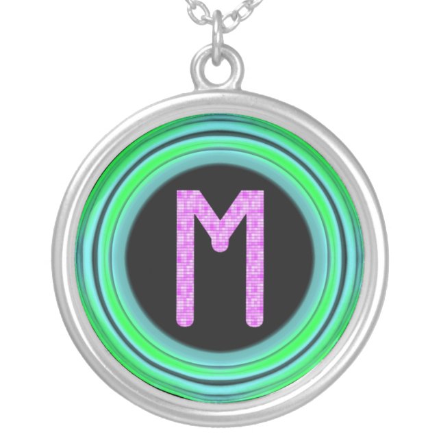 Monogram "M" Silver Plated Necklace (Front)