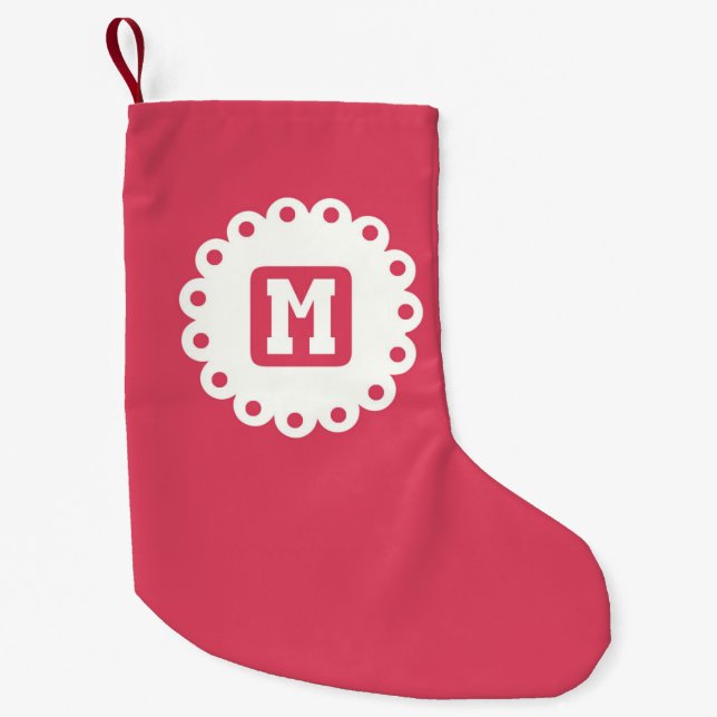 MONOGRAM "M" SMALL CHRISTMAS STOCKING (Front)