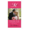 Monogram M Wedding Thank You Photo Cards Fuchsia