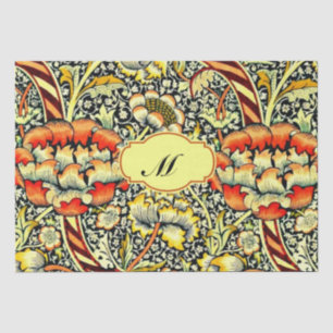 Monogram "M" William Morris Design Tissue Paper