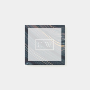 Monogram   Mahogany Goldsheen Obsidian Post-it Notes