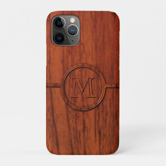 Monogram Mahogany Wood Print iPhone 11 Pro Case