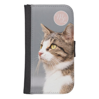 Monogram make your own cat photo  galaxy s4 wallet case