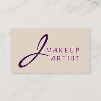 Monogram Makeup Artist Almond Background Business Card by NhanNgo at Zazzle