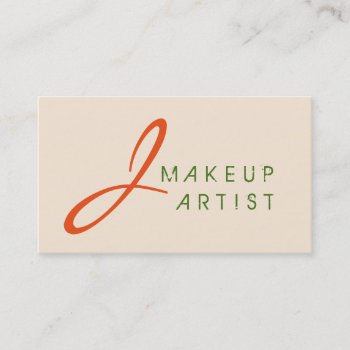 Monogram Makeup Artist Antique White Background #2 Business Card by NhanNgo at Zazzle