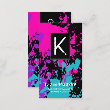 Monogram Makeup Artist Business Card by colourfuldesigns at Zazzle