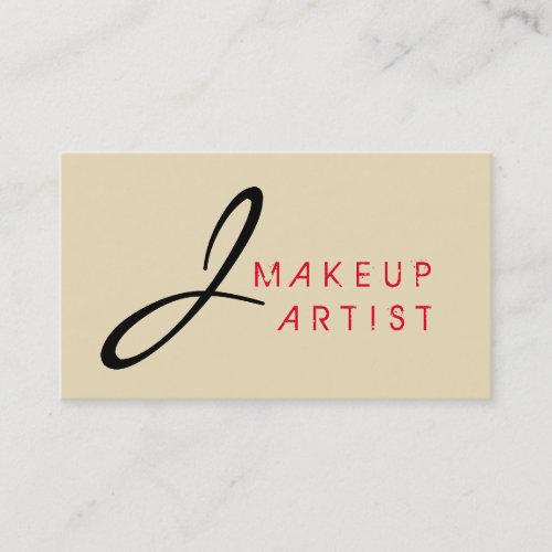Monogram Makeup Artist Dutch white Background Business Card