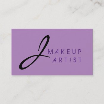 Monogram Makeup Artist Violet Background #2 Business Card by NhanNgo at Zazzle