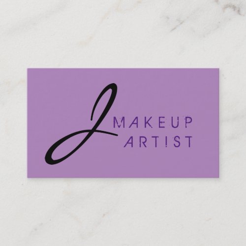 Monogram Makeup Artist Violet Background 2 Business Card