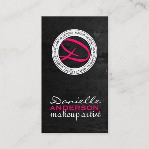 Customizable Monogram Makeup Business Cards