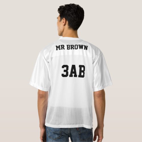 Monogram Male Sports TEACHER Superhero Named Mens Football Jersey