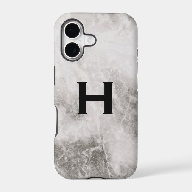 Monogram Marble Background Iphone Case (Back)