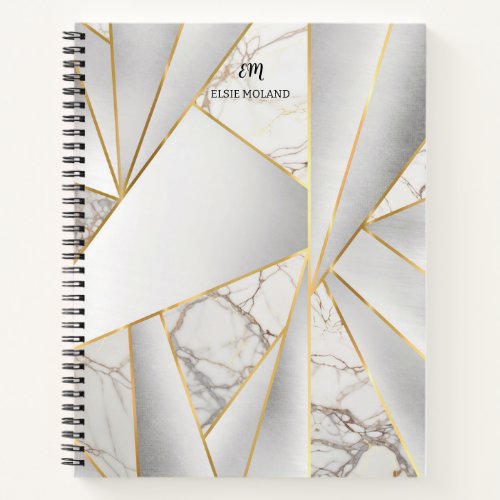 Monogram Marble Geometrical Notebook Business