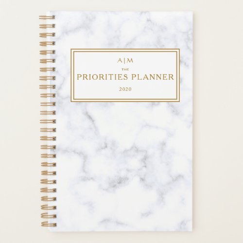 Monogram Marble Golden The Priorities Planner