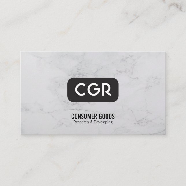 Monogram | Marble | Marketing Business Card (Front)