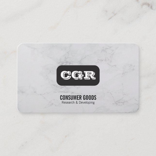 Monogram | Marble | Simple Business Card (Front)