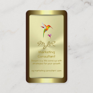 Monogram, Marketing Consultant, gold standard Business Card