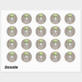 Monogram Mason Jar Green Hydrangea Bridal Shower Classic Round Sticker (Sheet)
