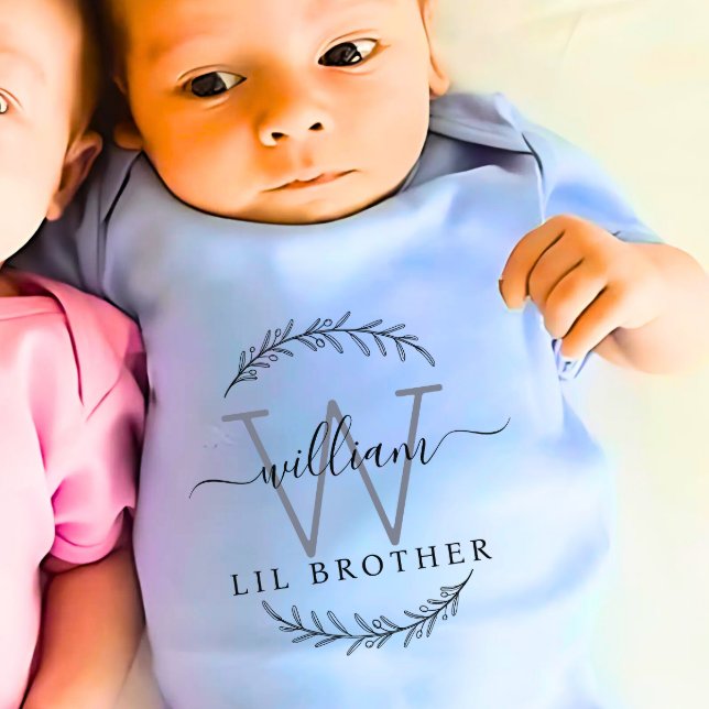 Monogram Matching Little brother Baby Bodysuit (Creator Uploaded)