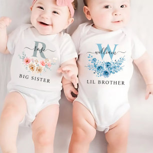 Monogram Matching Little Brother Baby Bodysuit