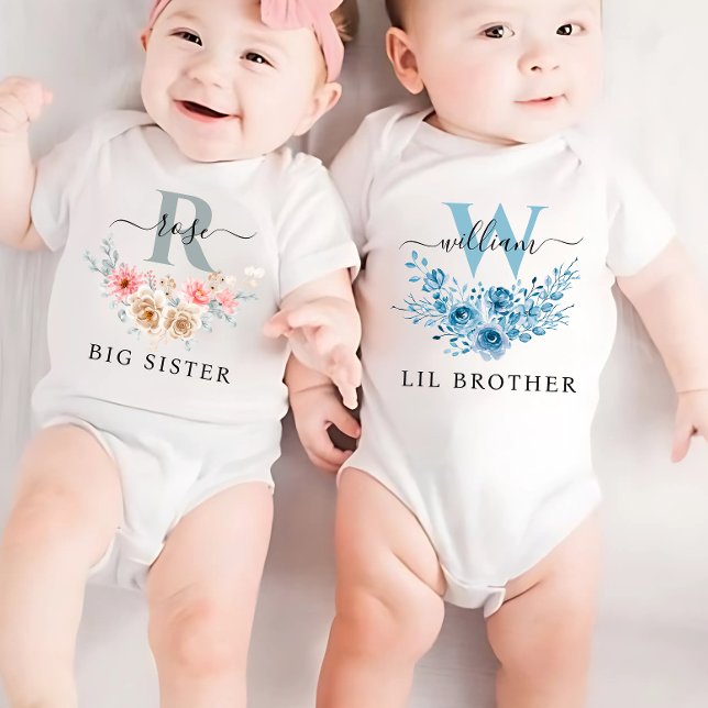 Monogram Matching Little Brother Baby Bodysuit (Creator Uploaded)
