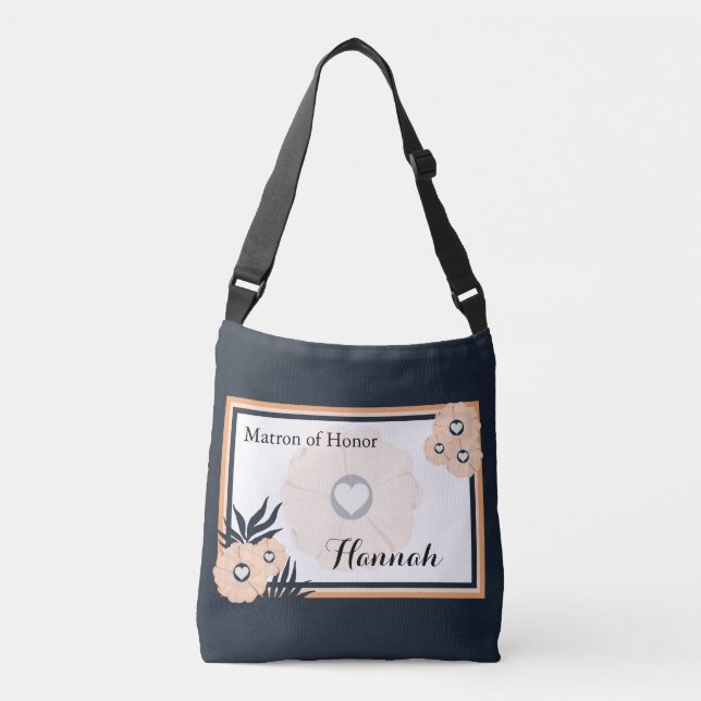 Monogram Matron of Honor Wedding Crossbody Tote (Front)
