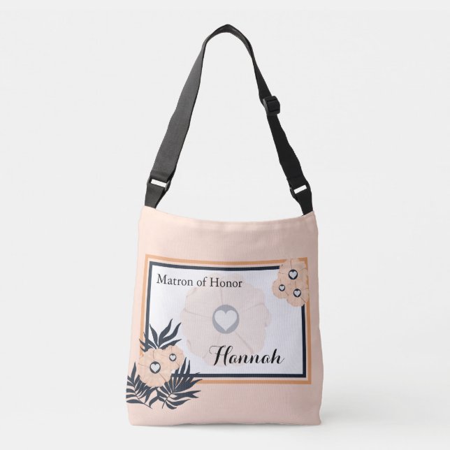 Monogram Matron of Honor Wedding Crossbody Tote (Front)