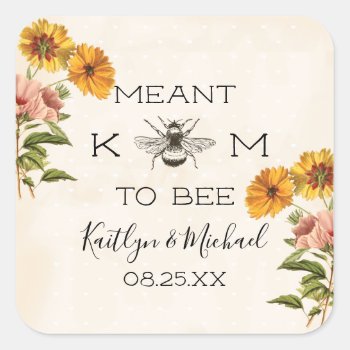 Monogram Meant To Be Wedding Stickers by OccasionInvitations at Zazzle