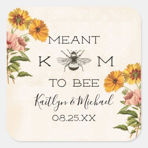 Monogram Meant To Be Wedding Stickers