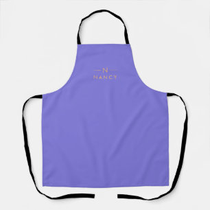Monogram Medium Purple Modern Minimalist Elegant Apron