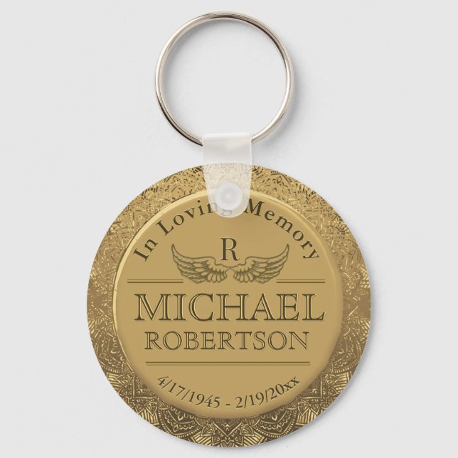 Monogram Memorial in Loving Memory Keychain (Front)