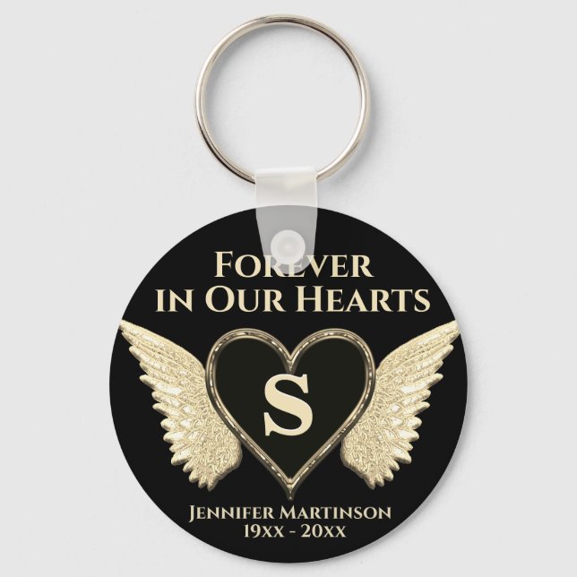 Monogram Memorial in Loving Memory Keychain (Front)