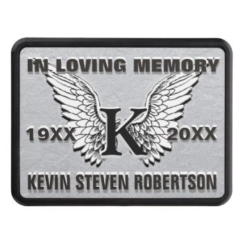 Monogram Memorial | In Loving Memory Tow Hitch Cover by MemorialGiftShop at Zazzle