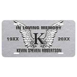 Monogram Memorial License License Plate