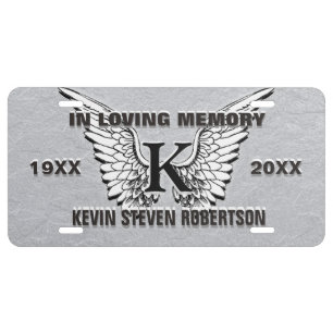 Monogram Memorial License Plate