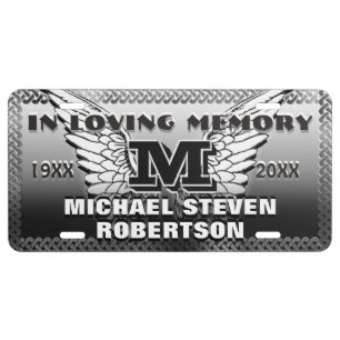 Monogram Memorial License Plate