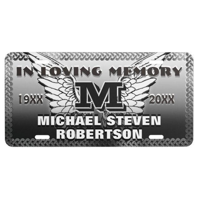 Monogram Memorial License Plate (Front)