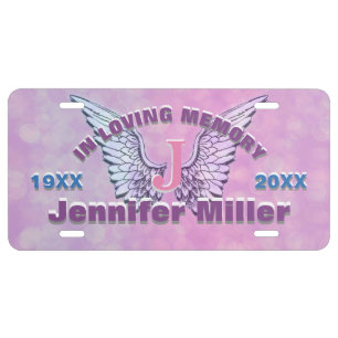 Monogram Memorial Personalized License Plate