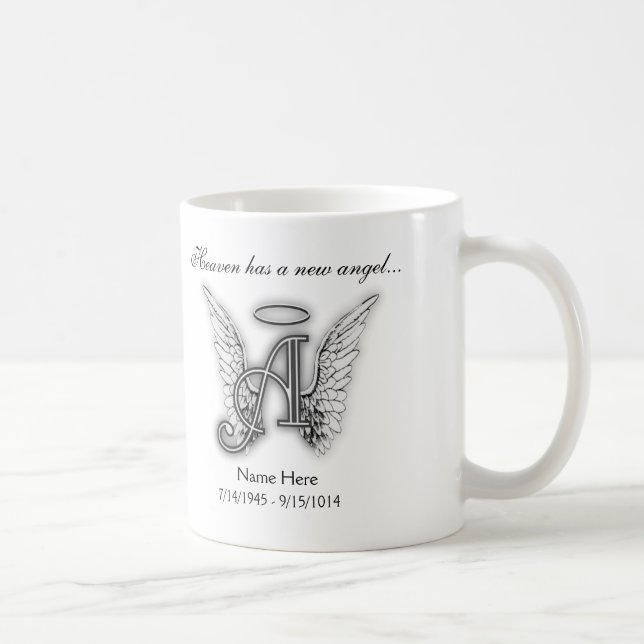 Monogram Memorial Tribute Letter A Coffee Mug (Right)