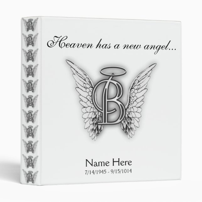 Monogram Memorial Tribute Letter B Binder (Front/Spine)
