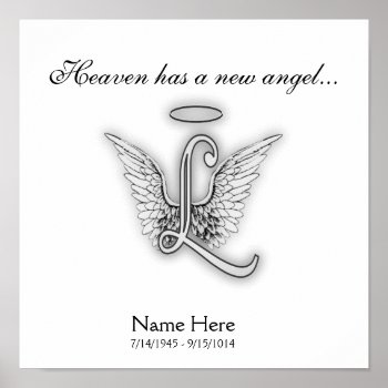 Monogram Memorial Tribute Letter L Poster by AngelAlphabet at Zazzle