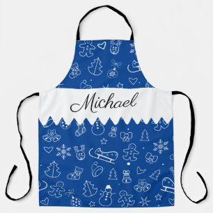 Monogram Merry Christmas and Happy New Year! 20XX Apron